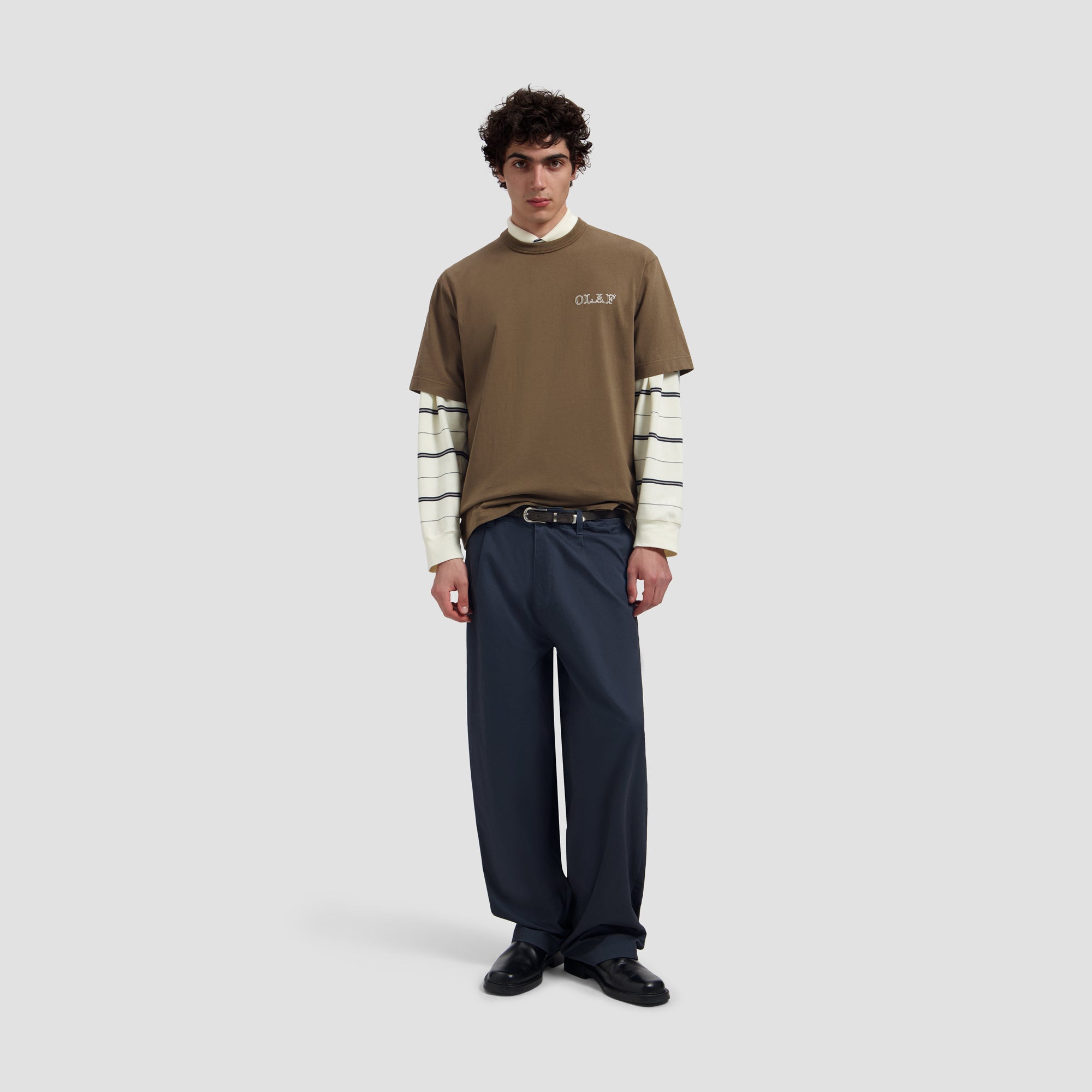 Washed Barrel Leg Pant - Navy