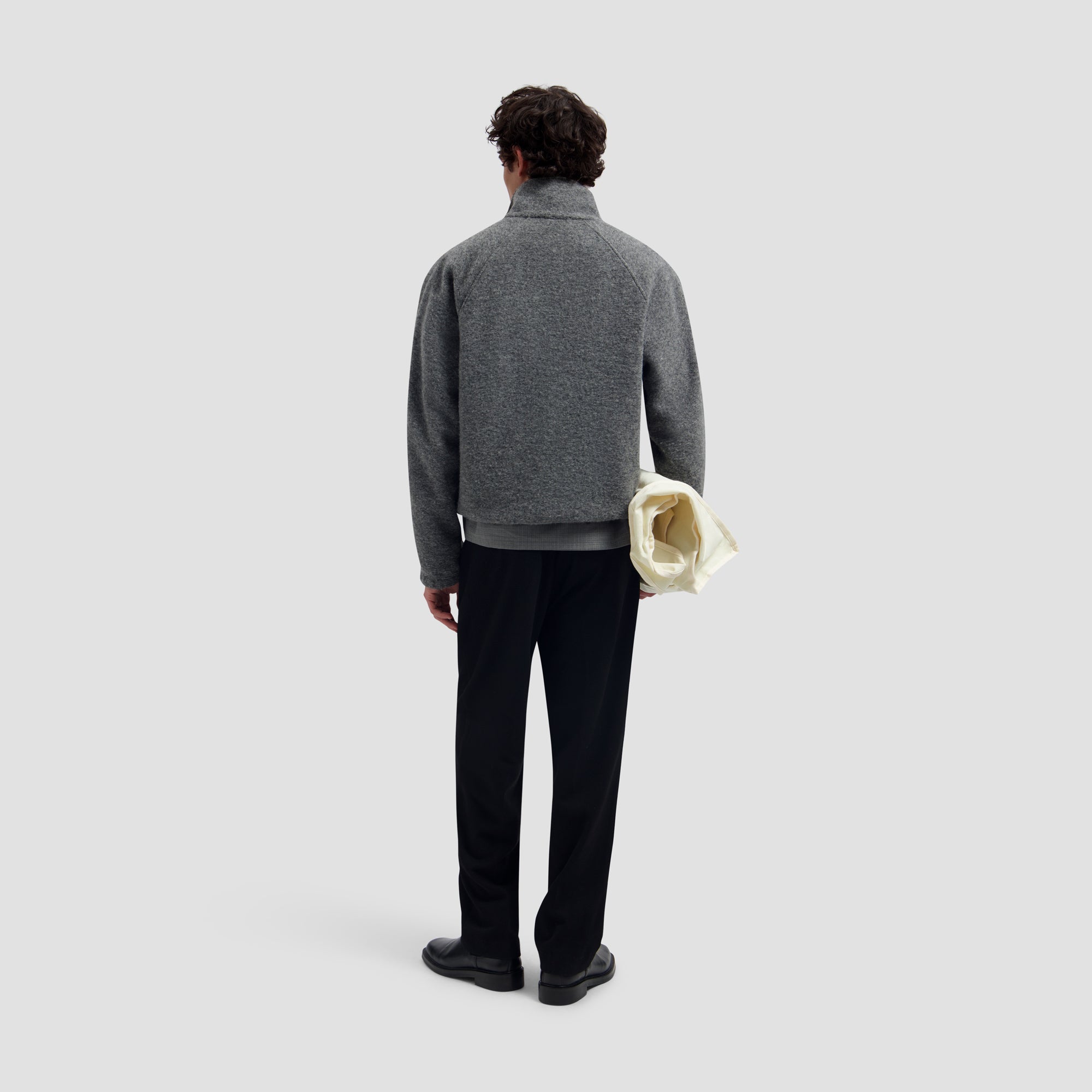 Wool Fleece Zip Jacket - Sharkskin