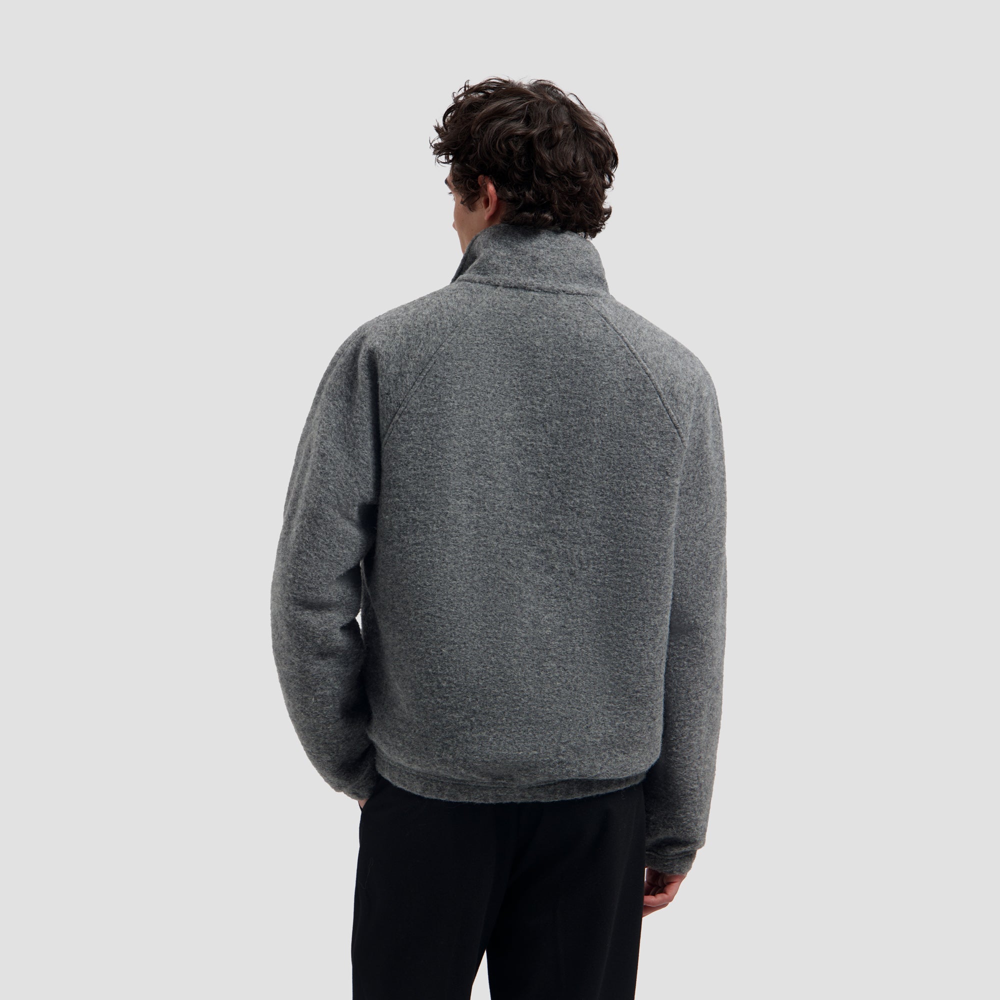 Wool Fleece Zip Jacket - Sharkskin
