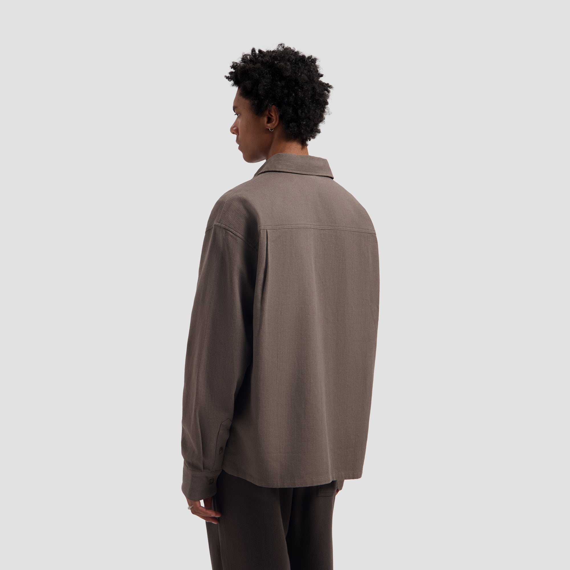 Textured Boxy Shirt - Chocolate Chip