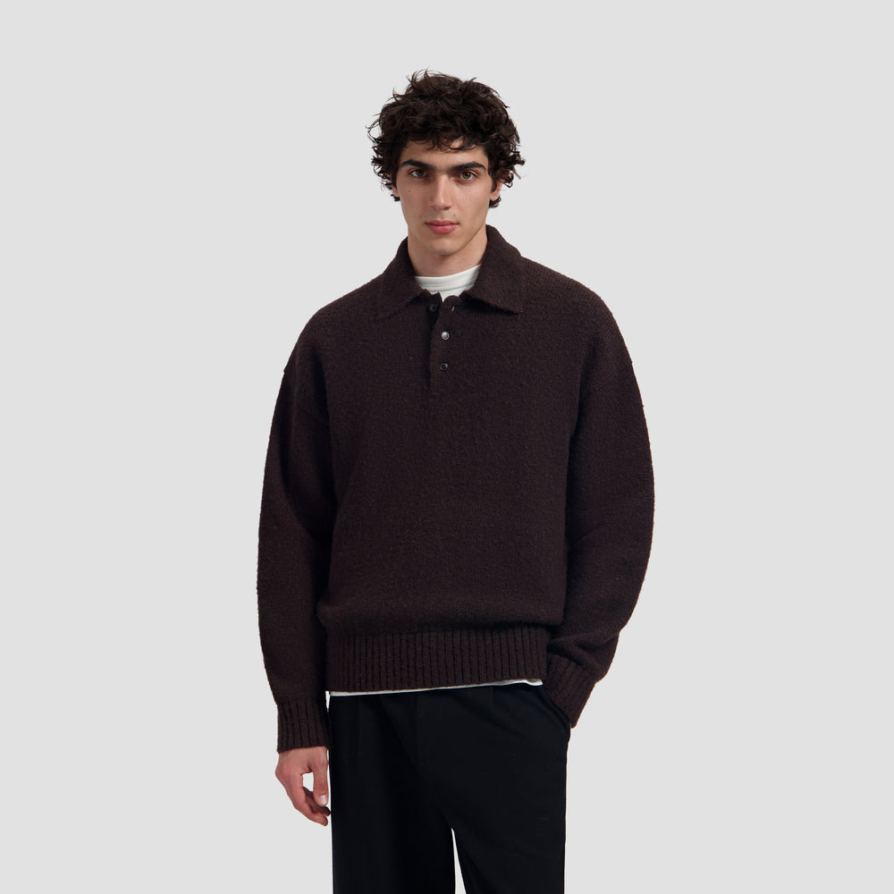 Signature Oversized Polo - Chocolate Chip