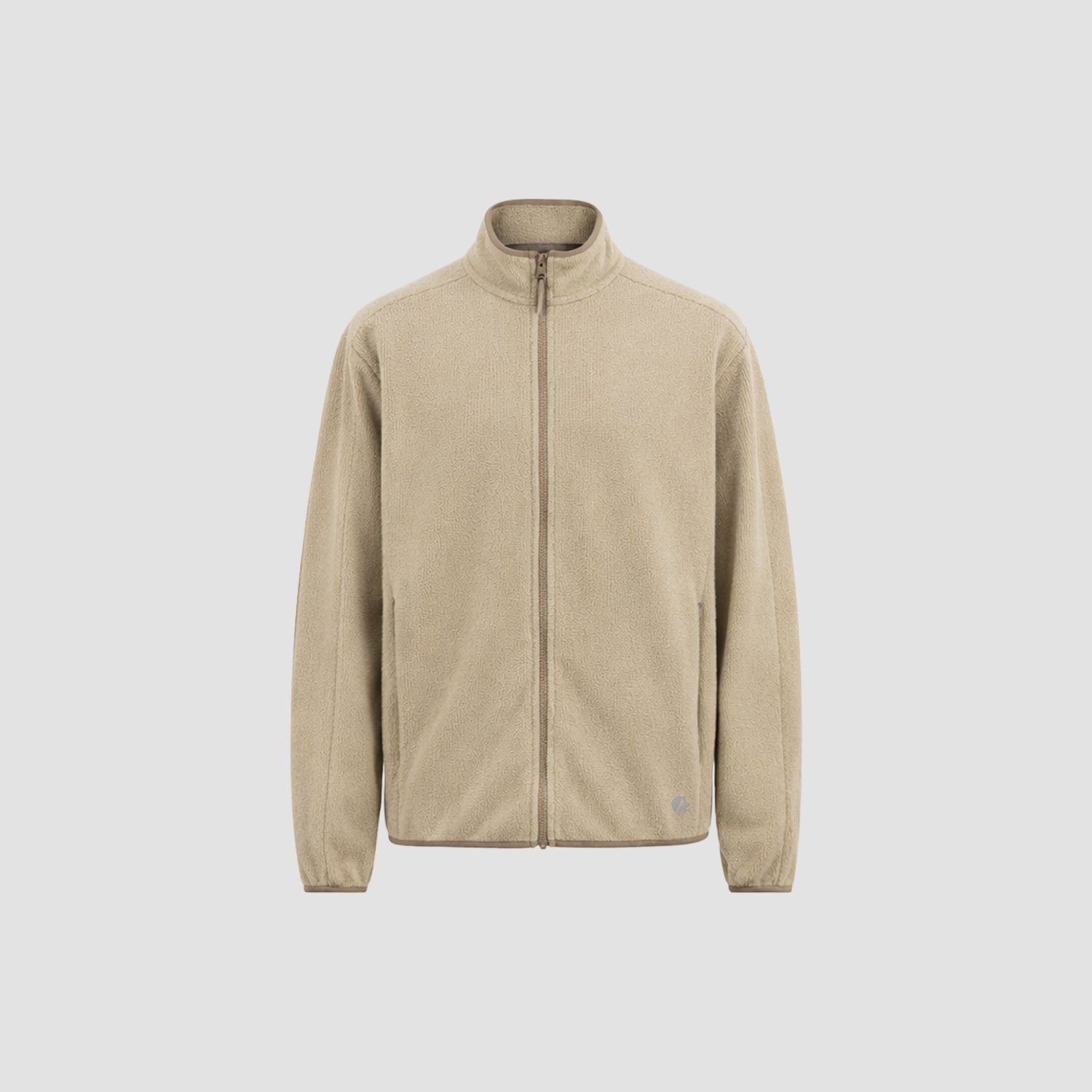 10 Year Textured Zip Mock - Greige