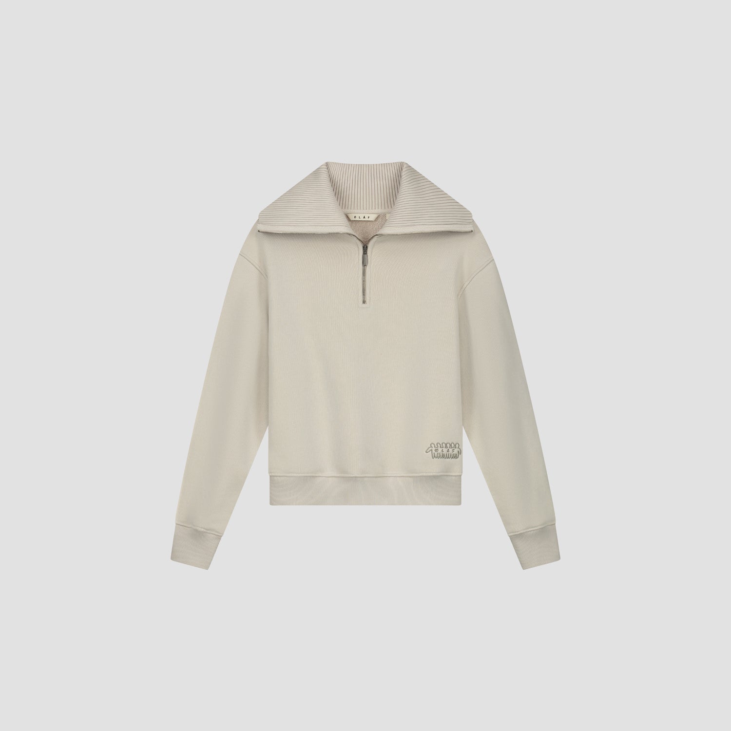 WMN Friends Zip Mockneck - Cement