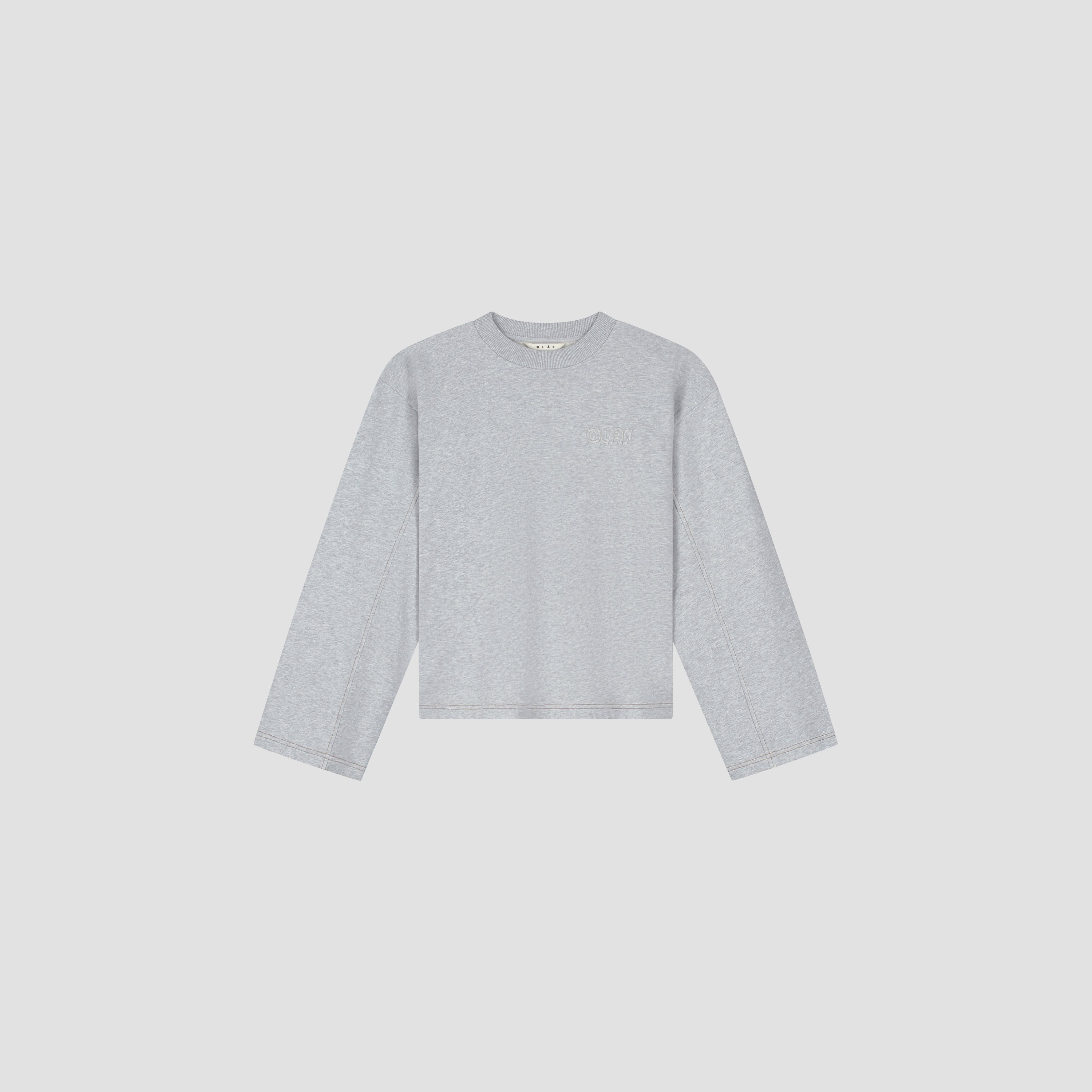 Contrast Retro Logo Crewneck - Heather Grey