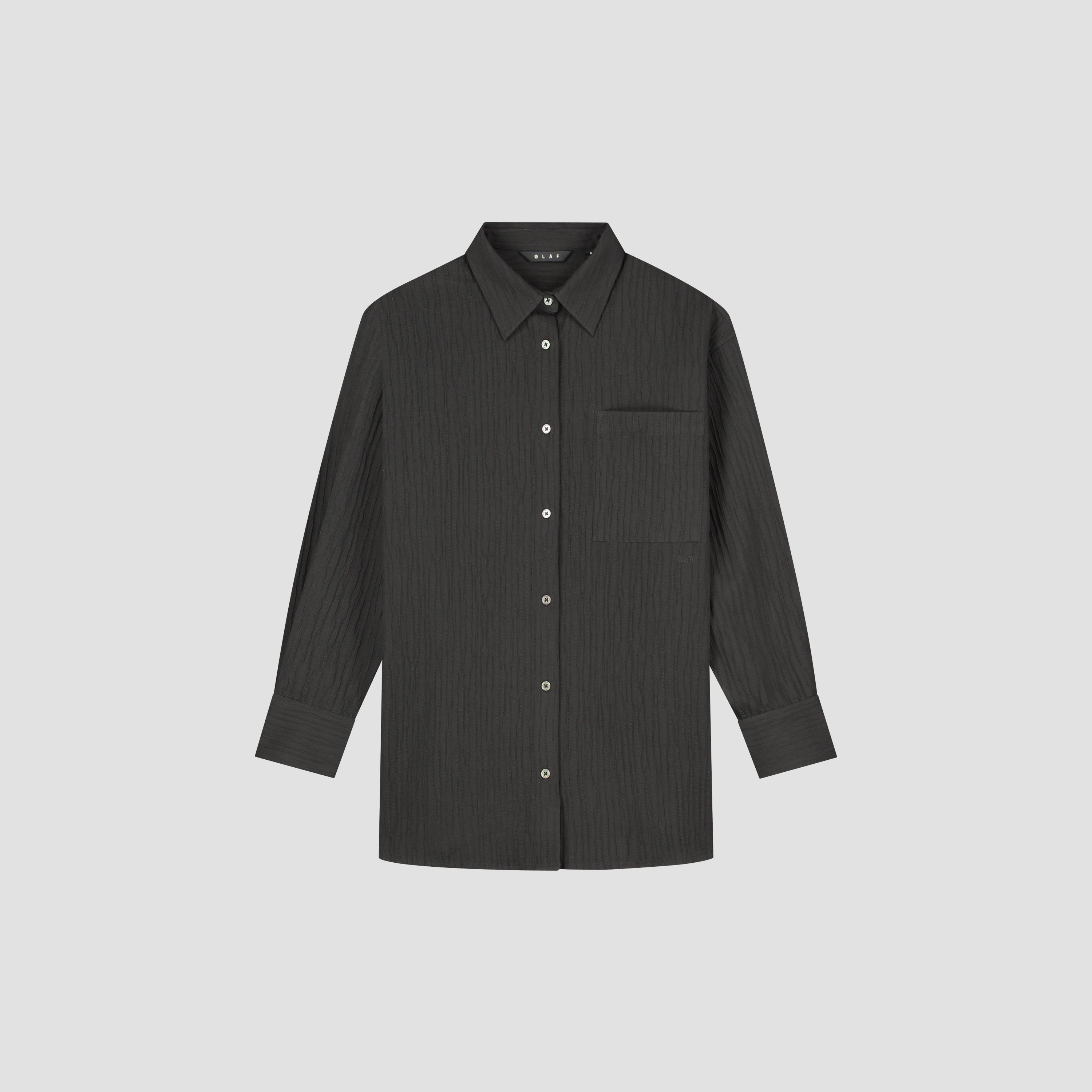 Textured Drapey Shirt - Black
