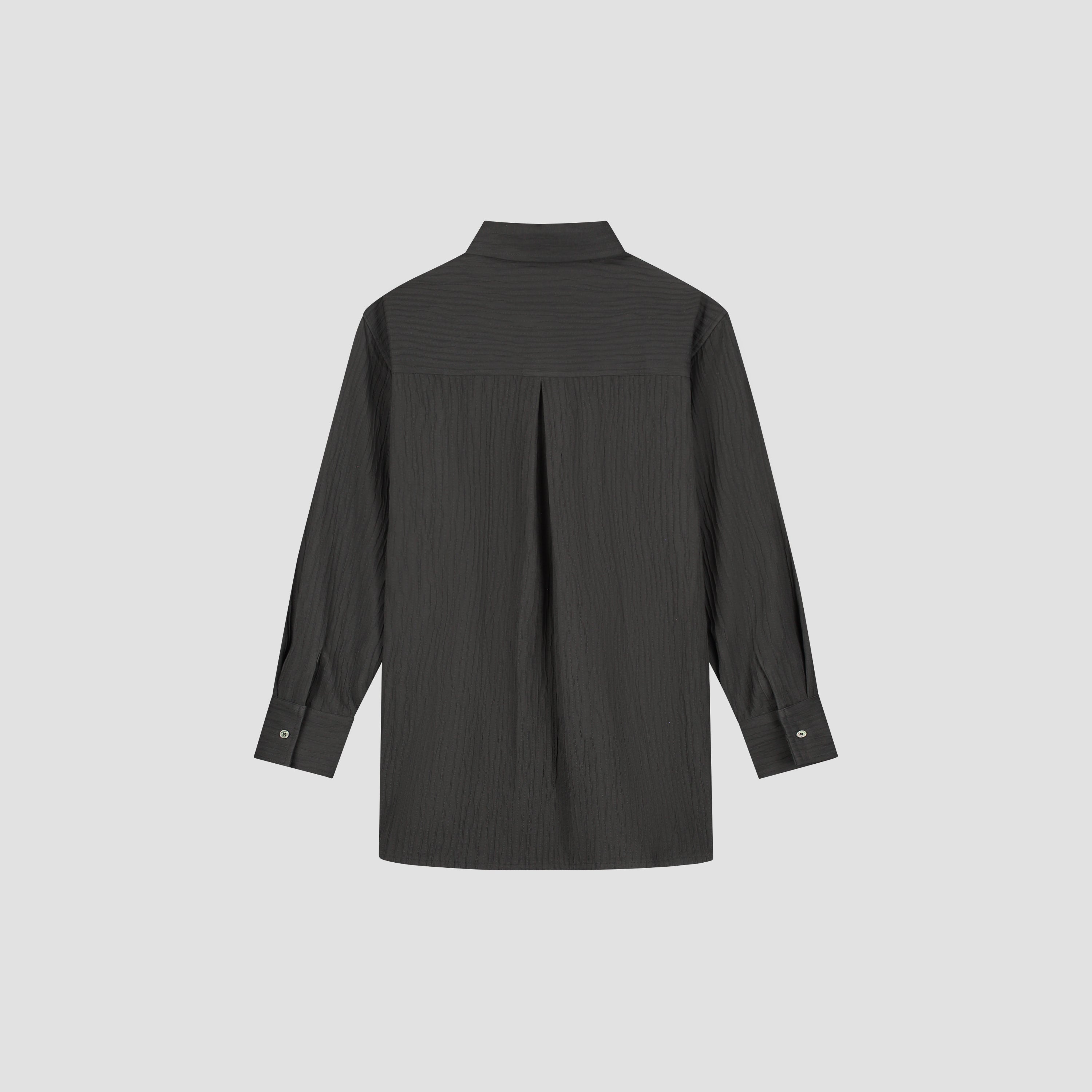 Textured Drapey Shirt - Black