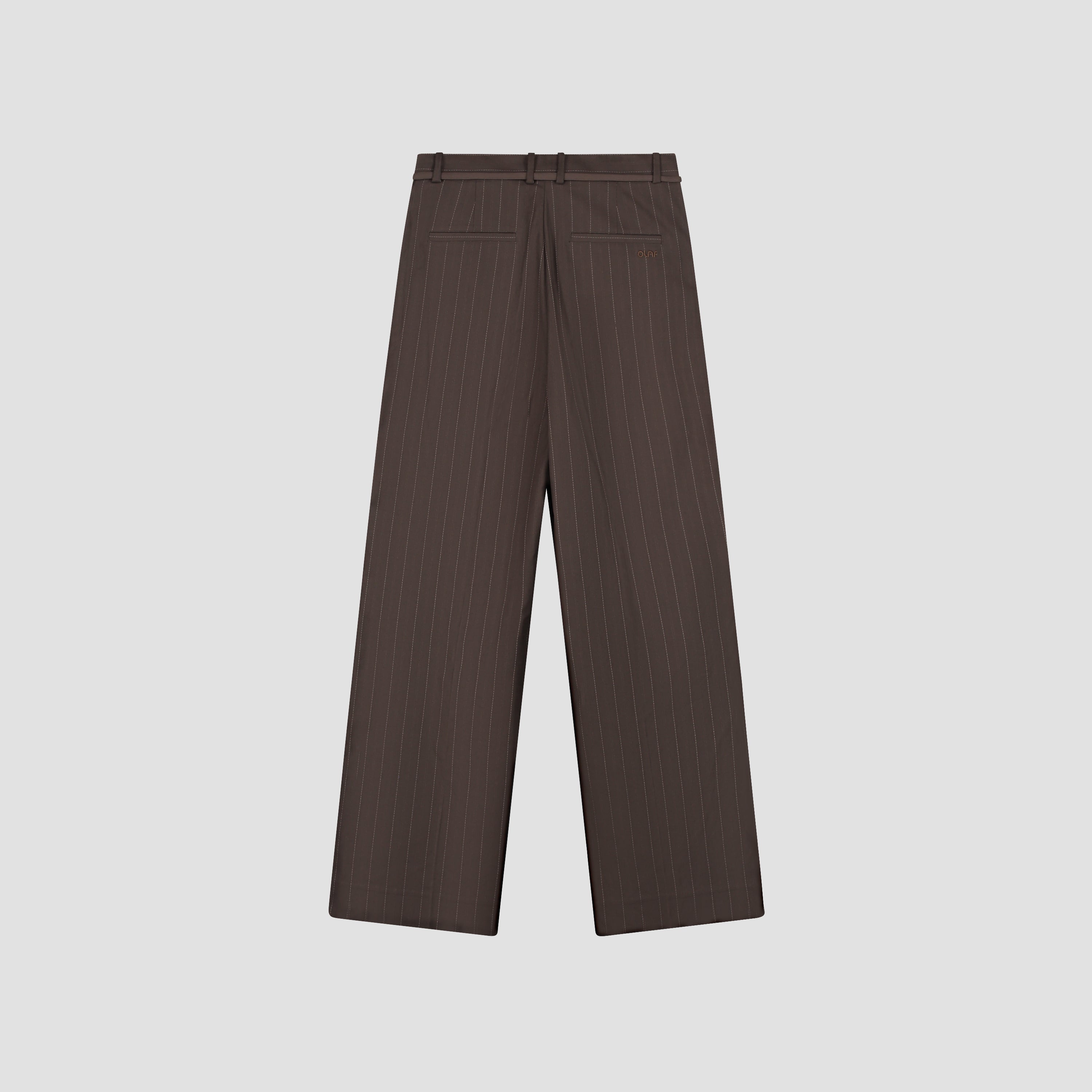 Pinstripe Tailored Trousers - Hot Fudge