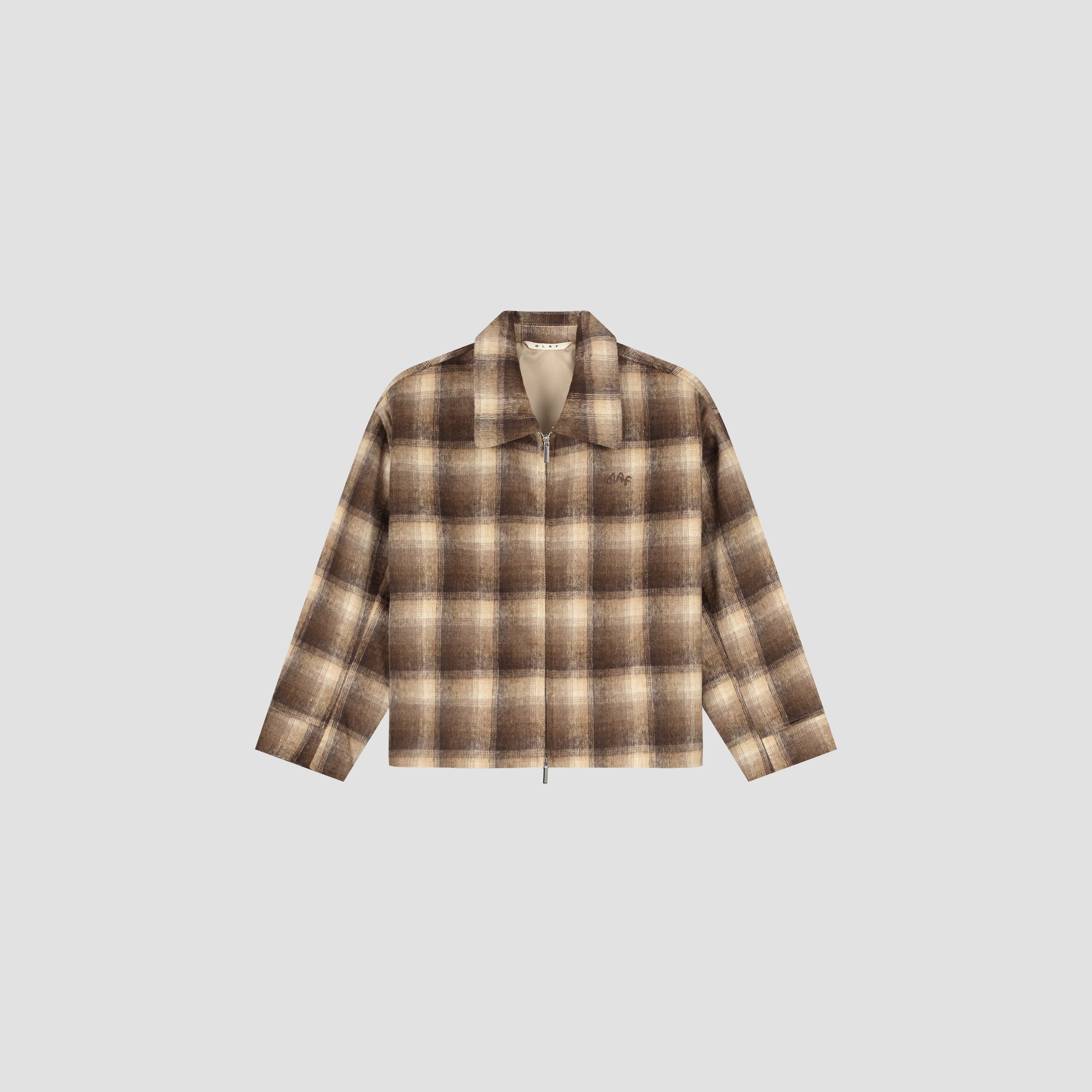 Checked Cropped Jacket - Hot Fudge