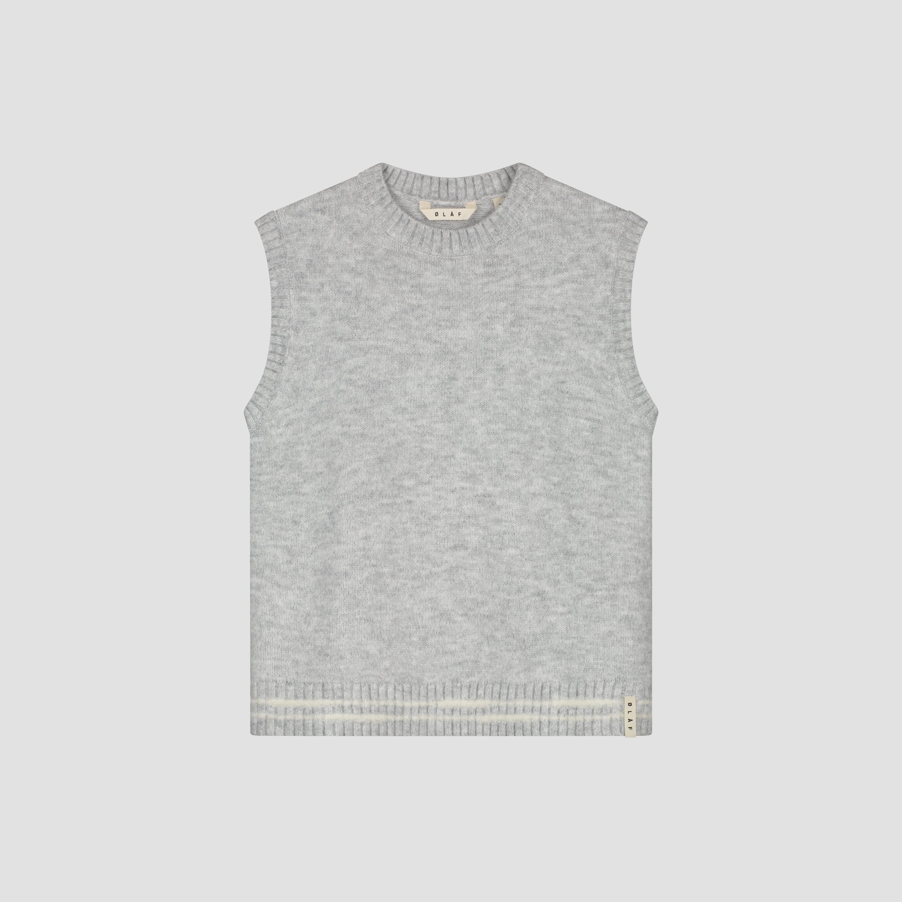 Crafted Detail Knit Vest - Heather Grey