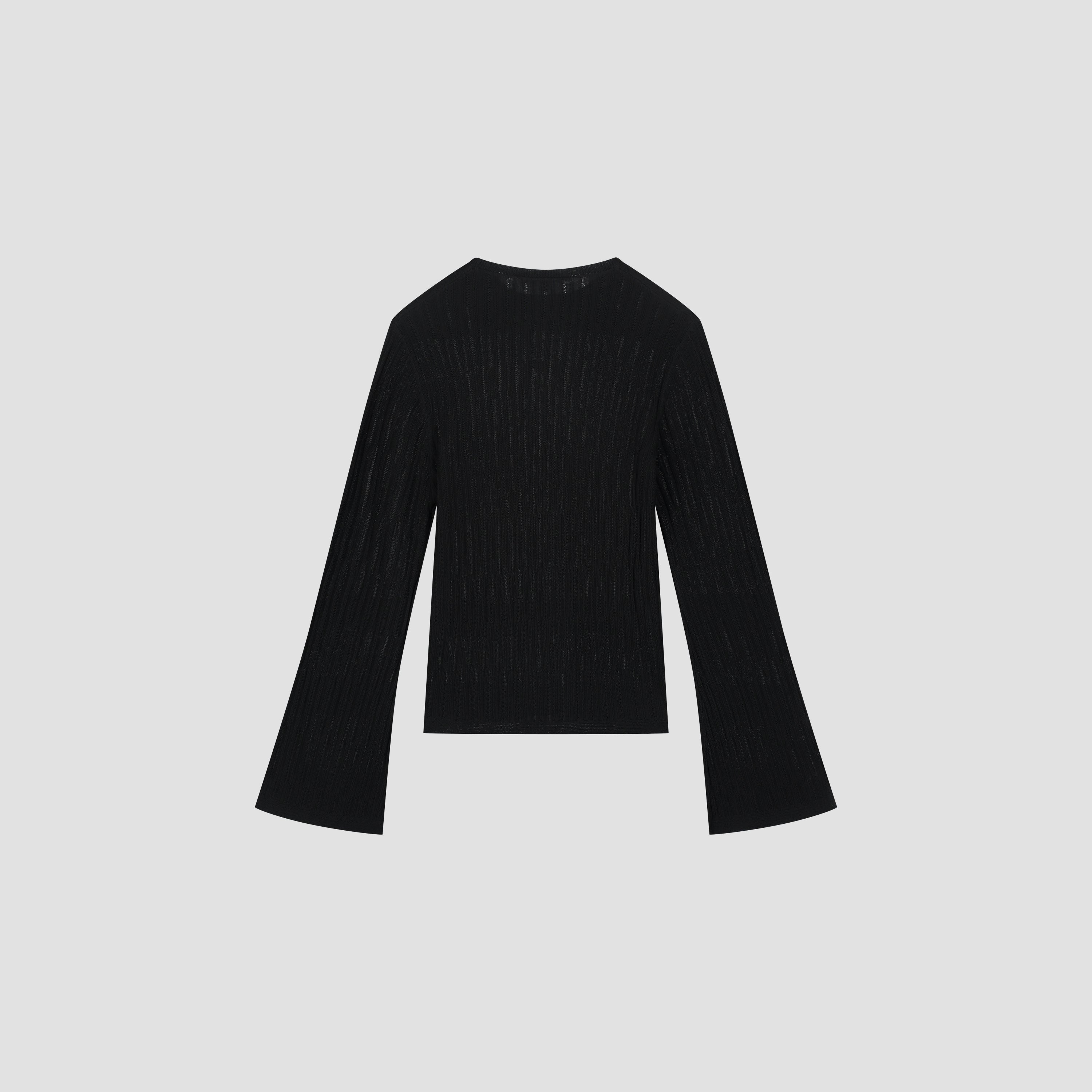 Retro Logo Wide Sleeve Knit - Black