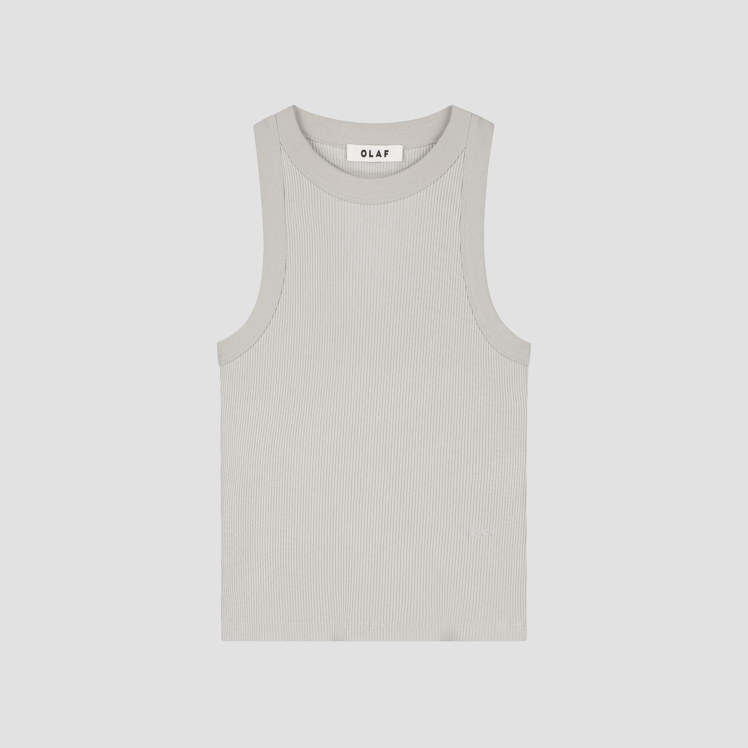 Retro Logo Rib Tank Top - Cement