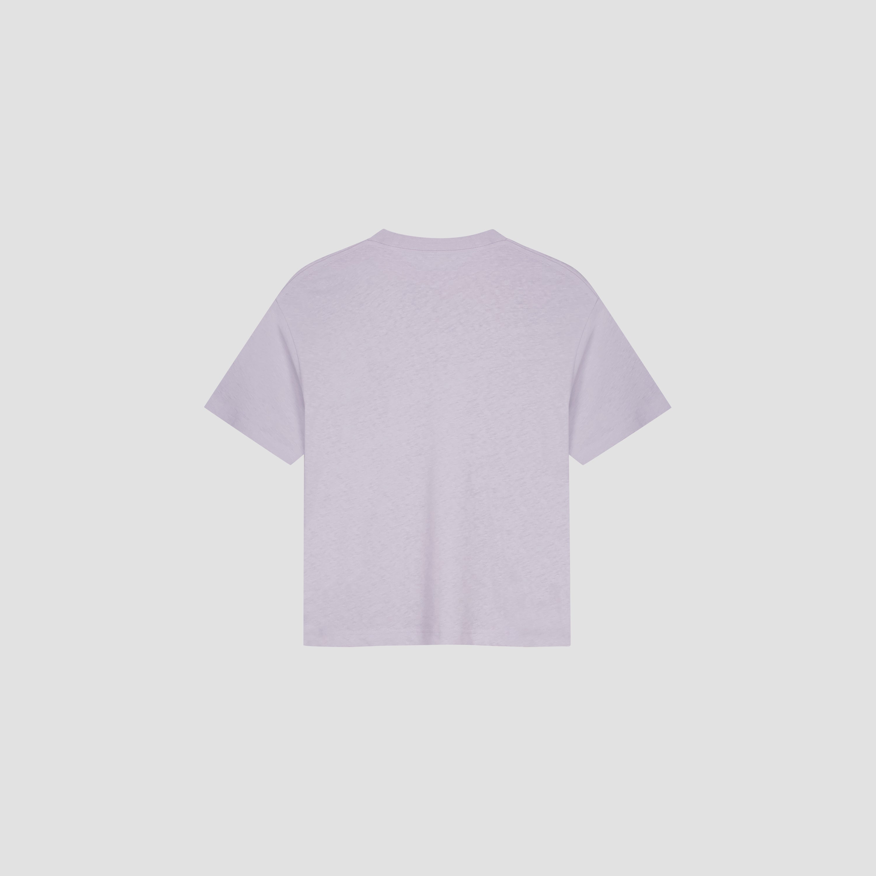 Retro Logo Linen Boxy Tee - Purple Heather