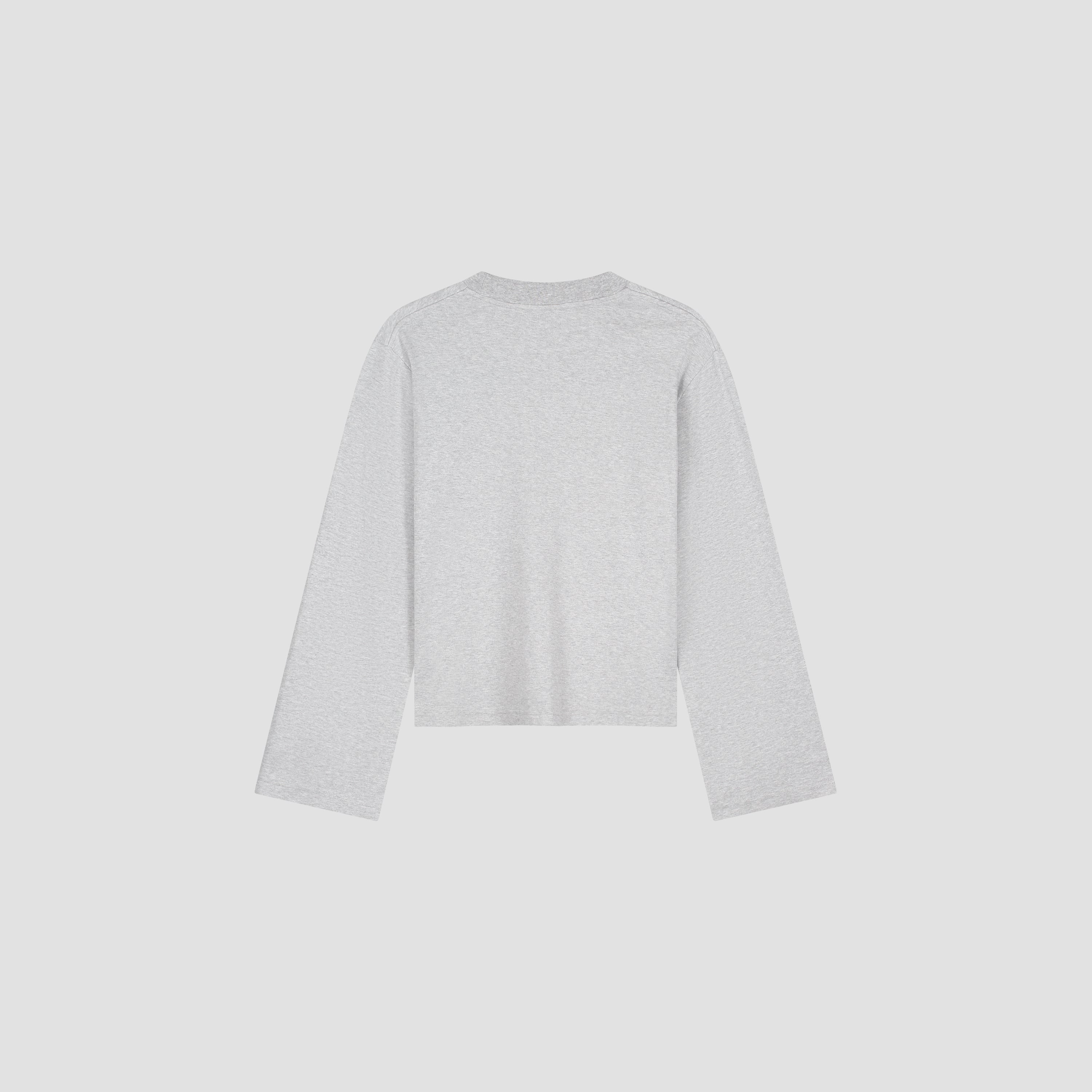 Retro Logo Boxy LS Tee - Heather Grey