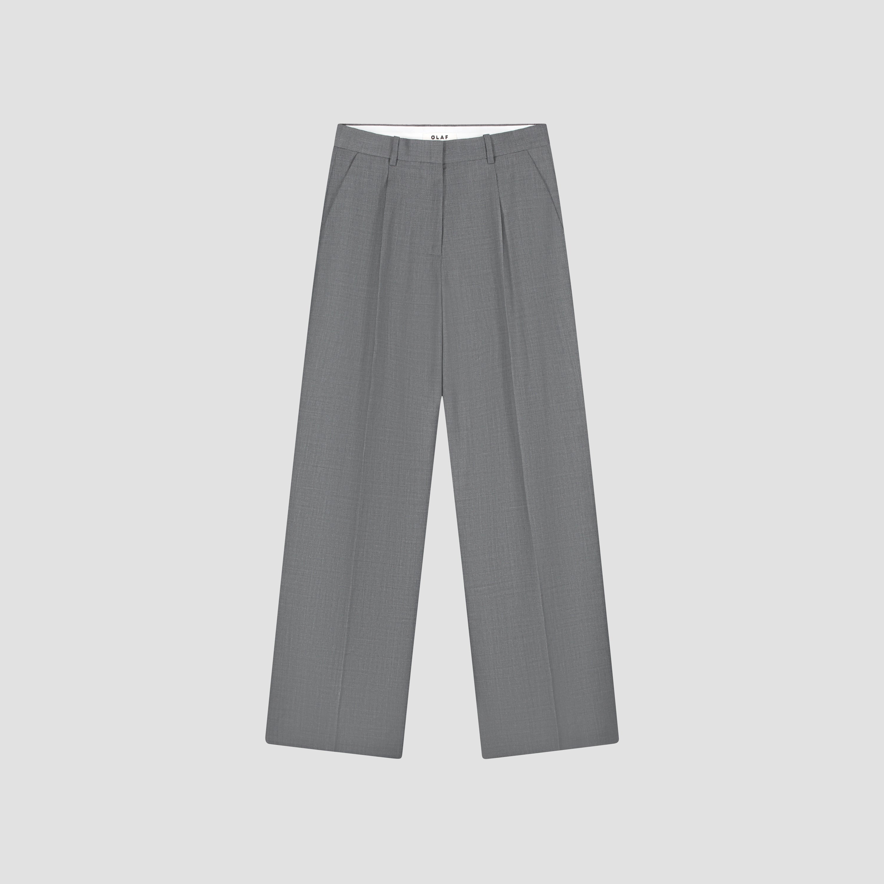 Wool Tailored Trousers - Sharkskin