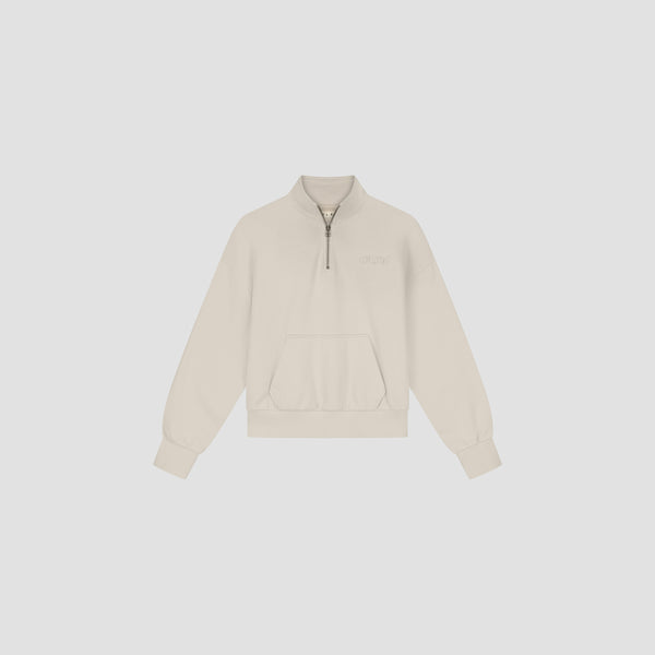 Retro Logo Half Zip Sweat - Cement