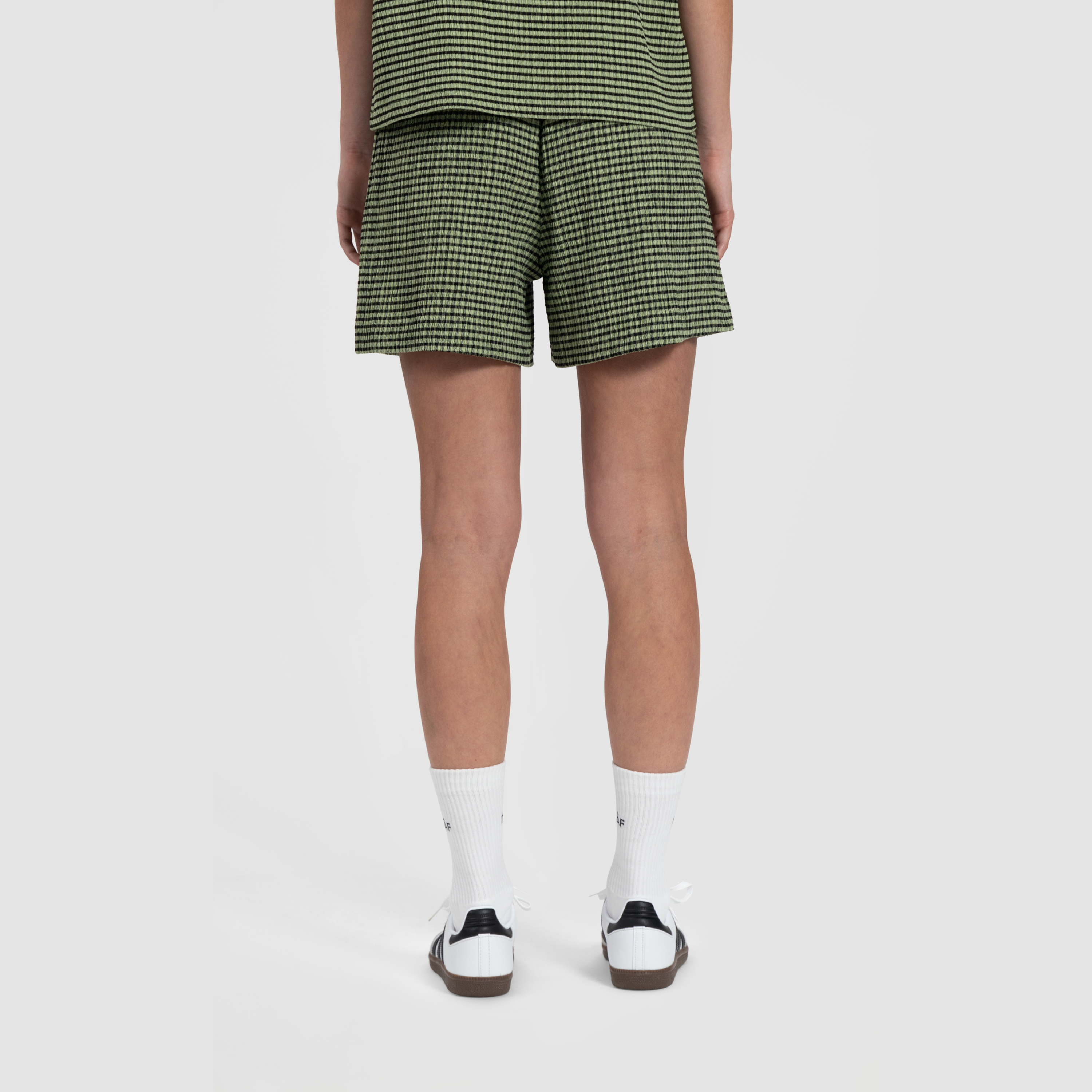 WMN Seersucker Shorts - Green Check